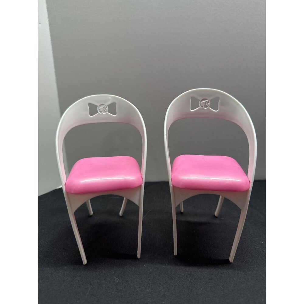 Barbie "Glam" Dining Room Pink White Replacement Chair Doll Size